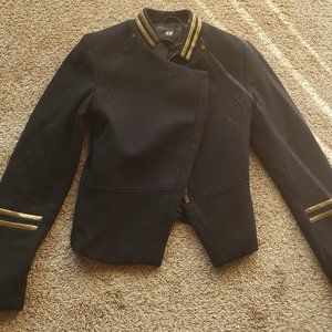 H&M Navy Military Wool Jacket